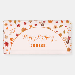 Fall Autumn Watercolor Floral Birthday Party Banner