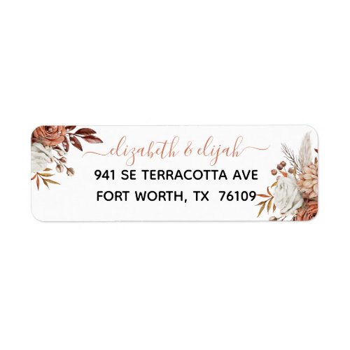 Fall Autumn Watercolor Floral Wedding Label