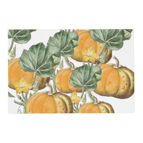 Fall Autumn Watercolor Vintage Pumpkins  Placemat
