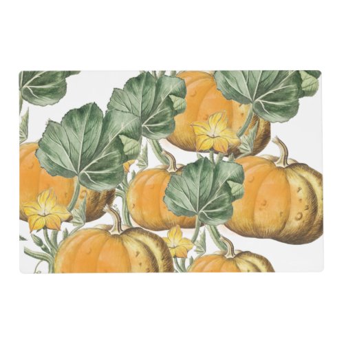 Fall Autumn Watercolor Vintage Pumpkins Placemat