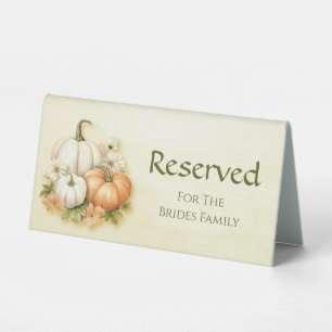 Fall Autumn Wedding Event Reserved  Table Tent