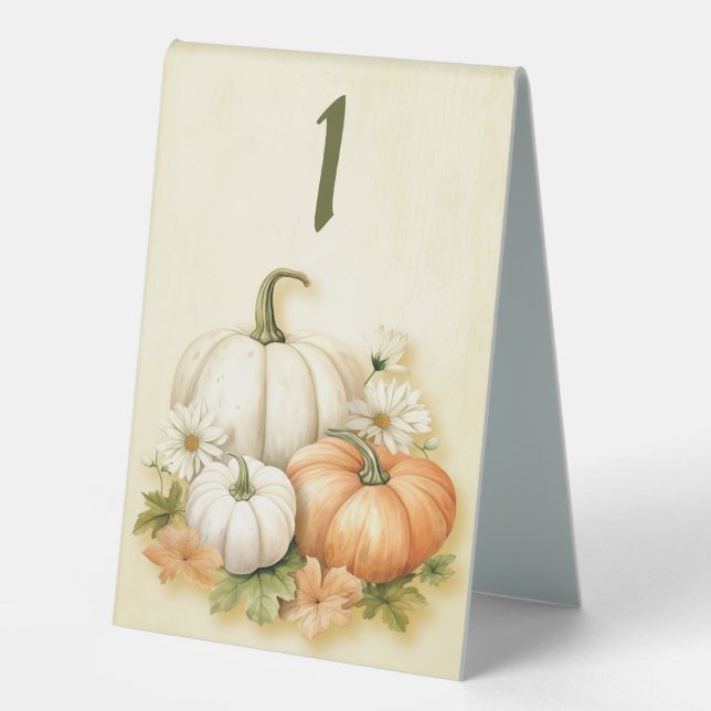 Fall Autumn Wedding Event Table Tent (Front)