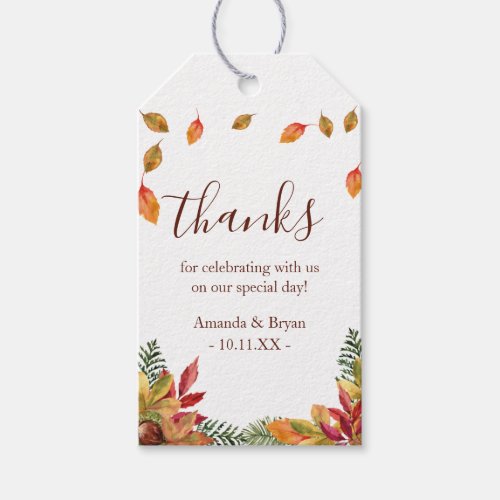 Fall Autumn Wedding Favor Gift Tag botanical