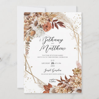 Fall Autumn Wedding Invitation