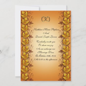 Fall Autumn Wedding Invitation Leaves by Irisangel at Zazzle
