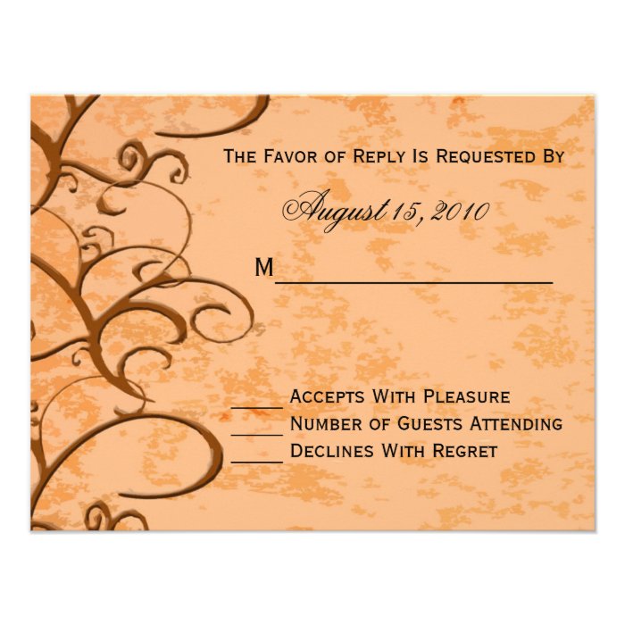 Fall/Autumn Wedding Invitation RSVP Card