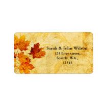 fall autumn  wedding leaves return address label