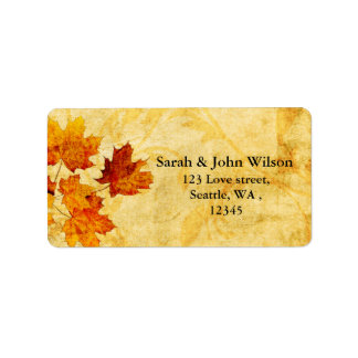 fall autumn wedding leaves return address label