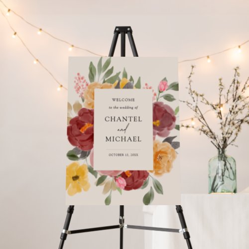 Fall Autumn Wedding  Welcome Foam Board