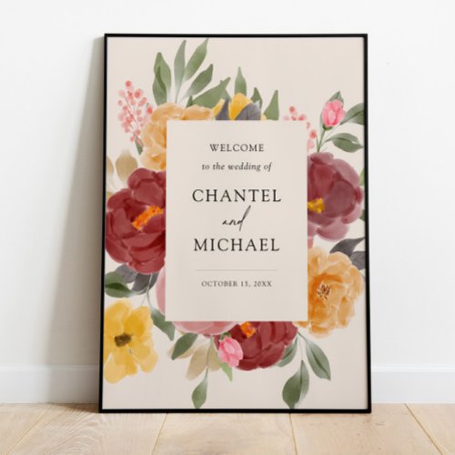 Fall Autumn Wedding  Welcome Sign Poster