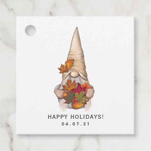 Fall Autumn Whimsical Nordic Harvest Gnomes Favor Tags