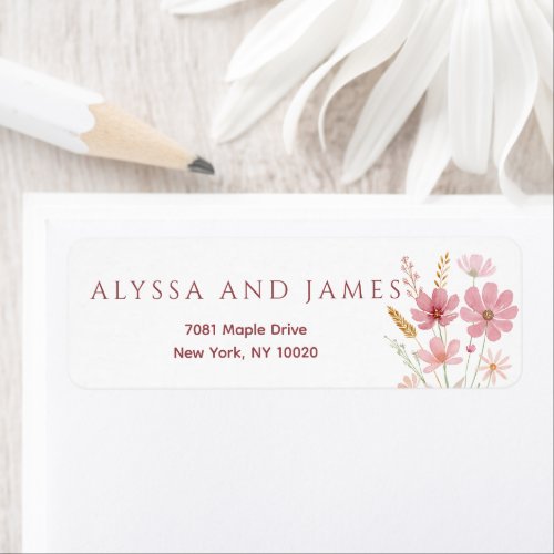 Fall Autumn Wildflower Floral Wedding Label