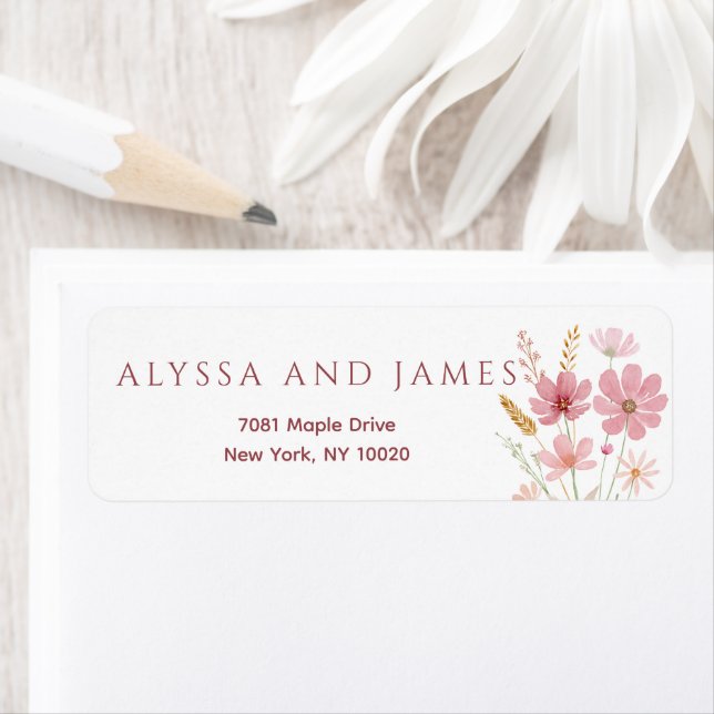 Fall Autumn Wildflower Floral Wedding Label (Insitu)