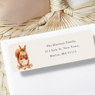 Fall Autumnal Cute Squirrel New Home Address Label