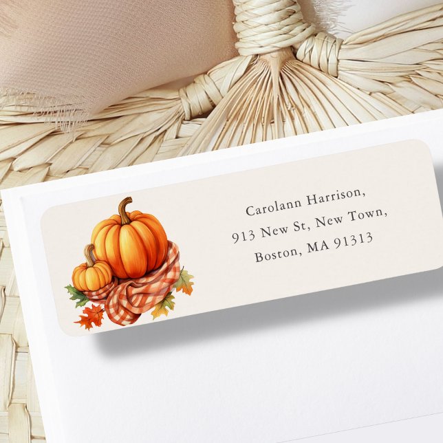 Fall Autumnal Pumpkin | New Home Address  Label (Creator Uploaded)