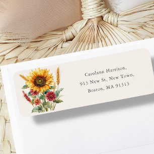 Fall Autumnal Sunflower New Home Address Label