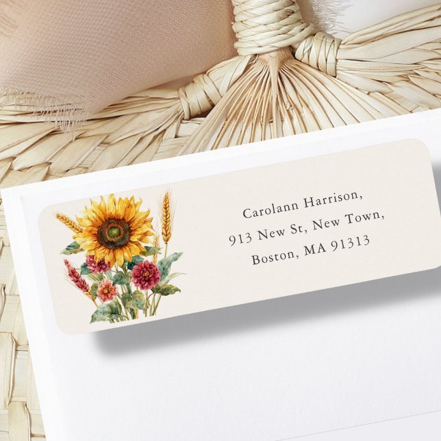Fall Autumnal Sunflower | New Home Address  Label (Creator Uploaded)