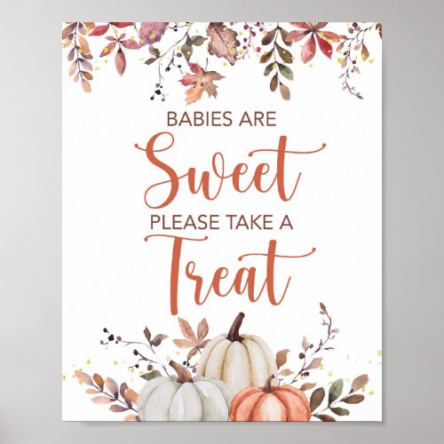 Fall Babies are Sweet Take a Treat Shower Sign