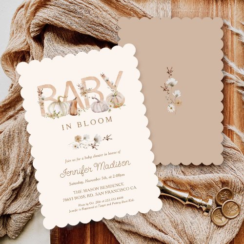 Fall Baby in Bloom Baby Shower Invitation