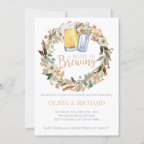 Fall Baby is Brewing Baby Shower Invitation