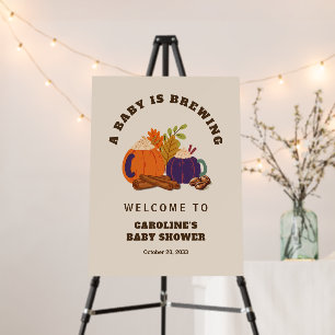 Fall Baby Is Brewing Coffee Baby Shower Welcome Foam Board