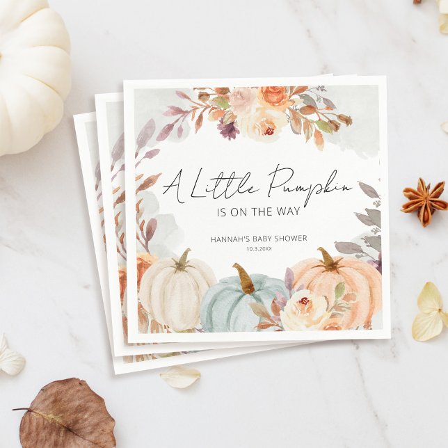 Fall Baby Shower A Little Pumpkin Napkins (Creator Uploaded)