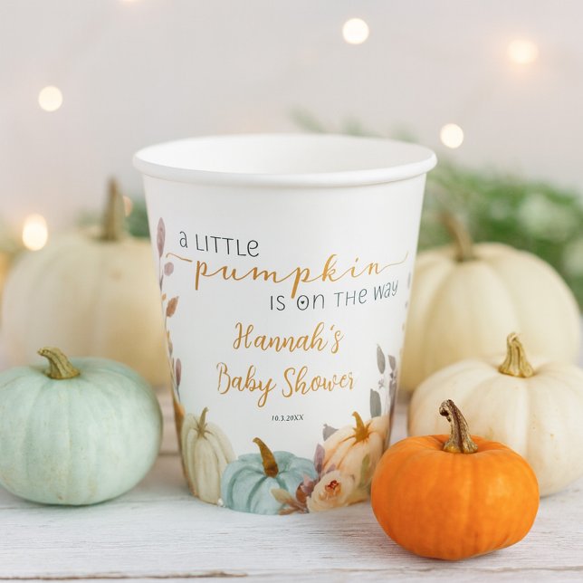 Fall Baby Shower A Little Pumpkin Paper Cups (Creator Uploaded)
