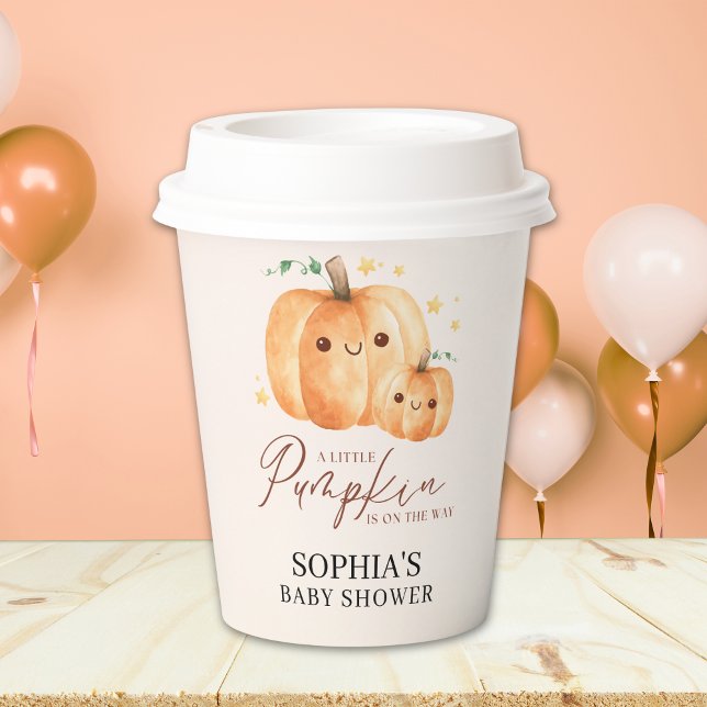 Fall Baby Shower – "A Little Pumpkin" Soft Orange  Paper Cups (Creator Uploaded)