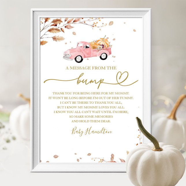 Fall Baby Shower A Message From The Bump Sign (Creator Uploaded)