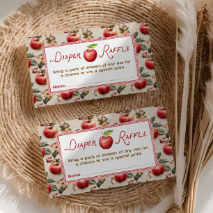 Fall Baby Shower Apple Diaper Raffle Enclosure Card