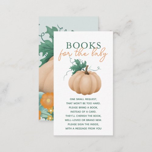 Fall Baby Shower Autumn Floral Books For Baby Enclosure Card