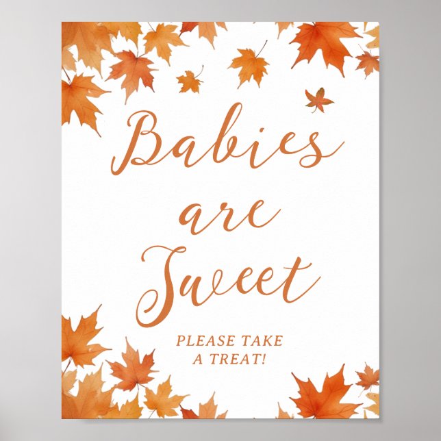 Fall Baby Shower Babies are Sweet Favor Poster (Front)