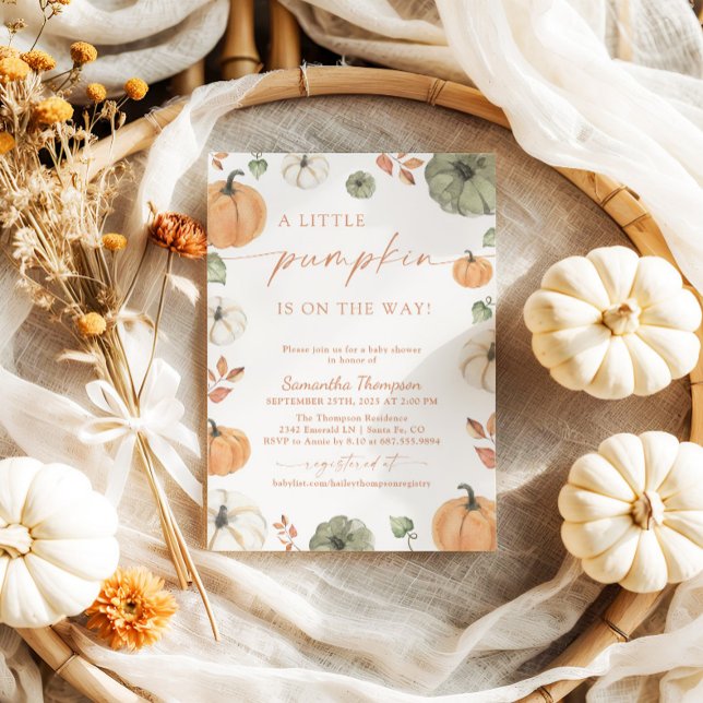Fall Baby Shower | Boho A Little Pumpkin Invitation (Creator Uploaded)