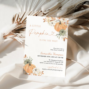 Fall Baby Shower Boho A Little Pumpkin Invitation