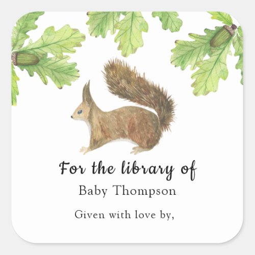 Fall Baby Shower bookplate books for baby Square Sticker