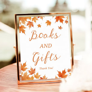 Fall Baby Shower Books and Gifts Poster