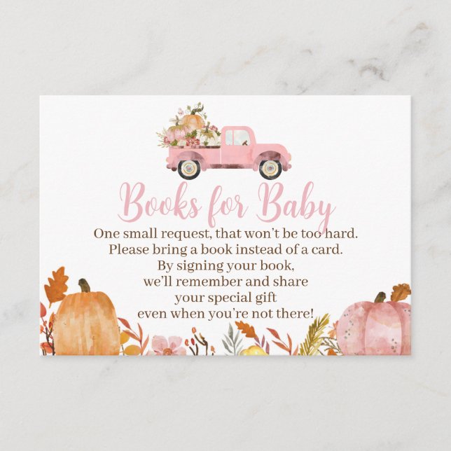 Fall Baby Shower Books for Baby Cards for a Girl (Front)