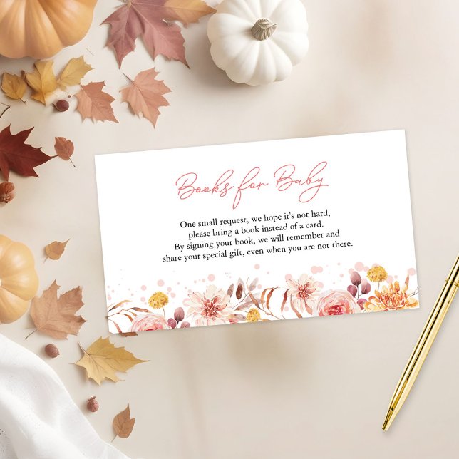 Fall Baby Shower Books For Baby Enclosure Card (Creator Uploaded)