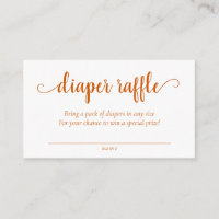 Fall Baby Shower | Burnt Orange Diaper Raffle Enclosure Card