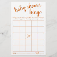 Fall Baby Shower | Burnt Orange Gift Opening Bingo