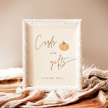 Fall Baby Shower Cards and Gifts Sign, Pumpkin Poster<br><div class="desc">This Gender Neutral Baby Shower Cards and Gifts Sign features a hand painted pumpkin to display at your shower or special event. Easily edit most wording to match your event! Text and colors are fully editable —> click the "Edit Using Design Tool" button to edit!</div>