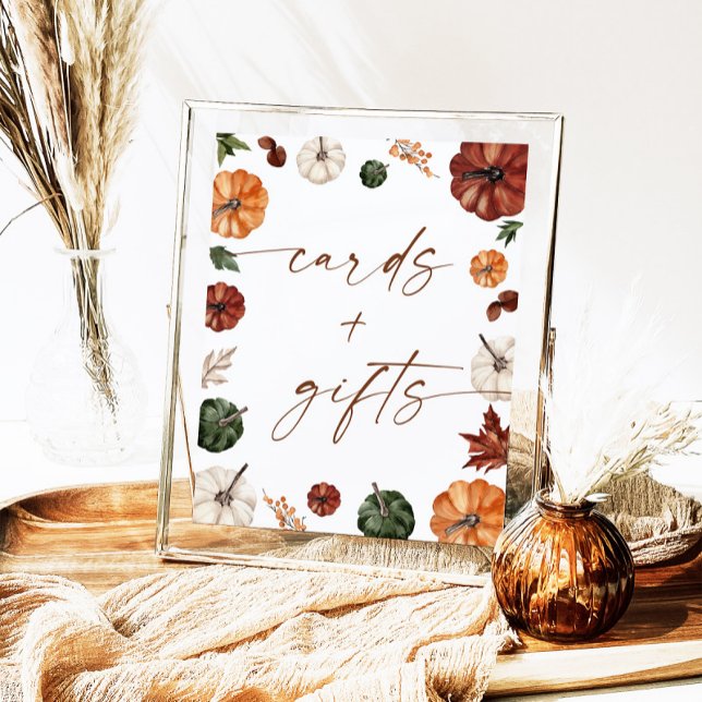Fall Baby Shower Cards and Gifts Sign, Pumpkin Poster (Creator Uploaded)