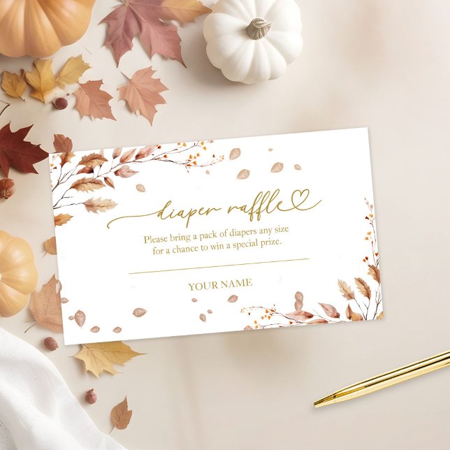 Fall Baby Shower Diaper Raffle Enclosure Card (Creator Uploaded)