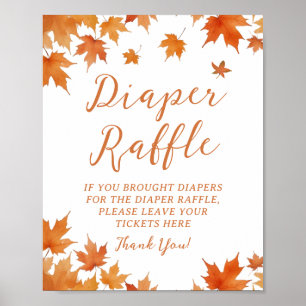 Fall Baby Shower Diaper Raffle  Poster