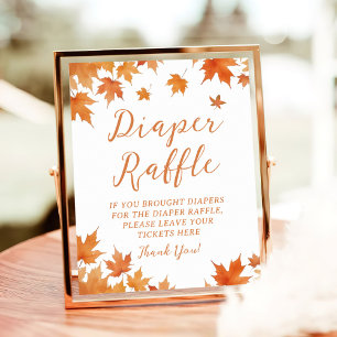 Fall Baby Shower Diaper Raffle Poster