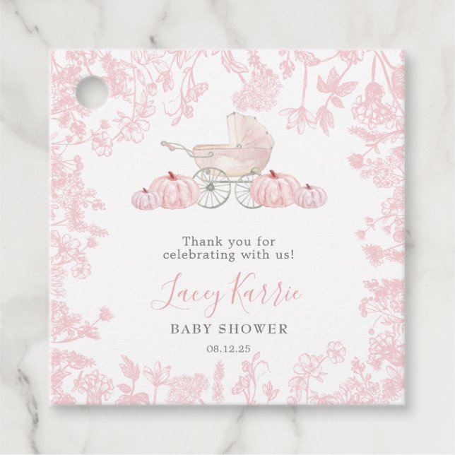 Fall Baby Shower favor tag (Front)