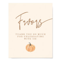 Fall Baby Shower Favors Sign, Pumpkin Favors Sign