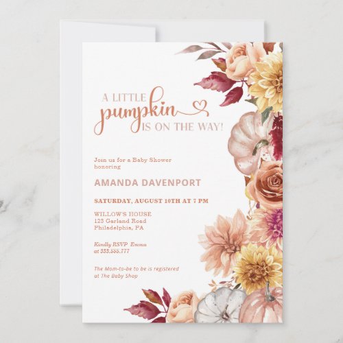 Fall Baby Shower Floral Invitation