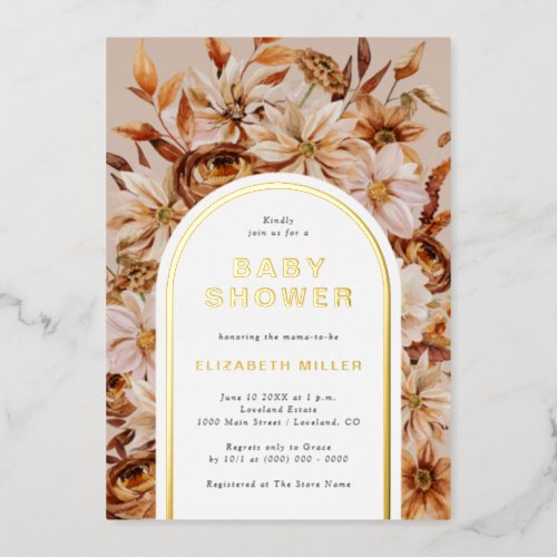 Fall Baby Shower Foil Invitation