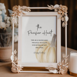 Fall Baby Shower Game Poster Pacifier Hunt